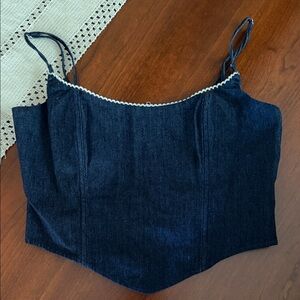 Denim Blue whitefox corset